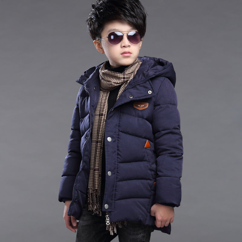 Boy's hooded padded padded jacket