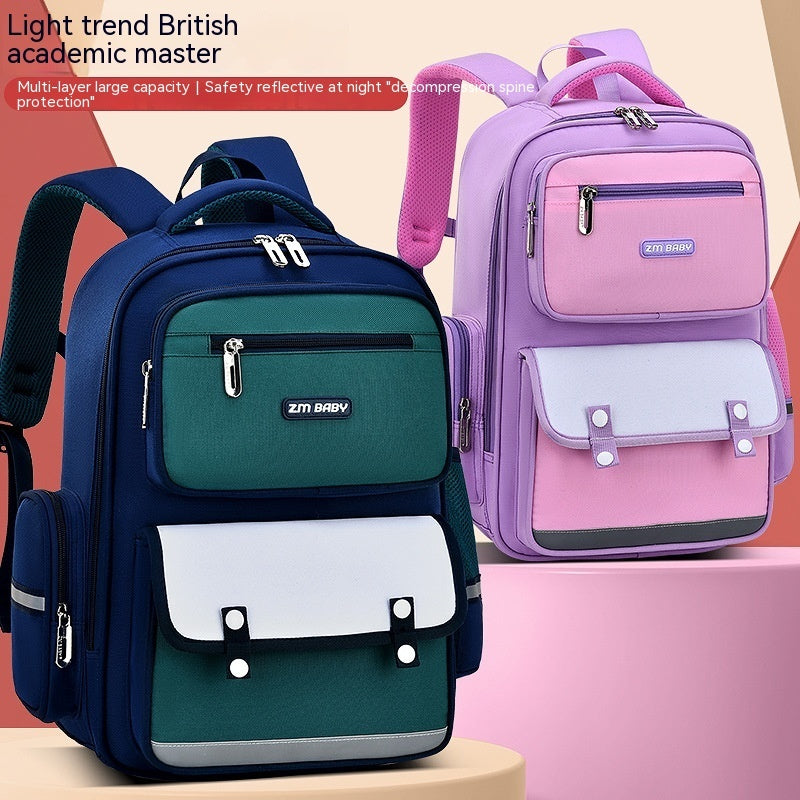 Primary School Student Schoolbag Male Grade 1-3-6 Portable Burden Alleviation Large Capacity Children's Schoolbag Backpack