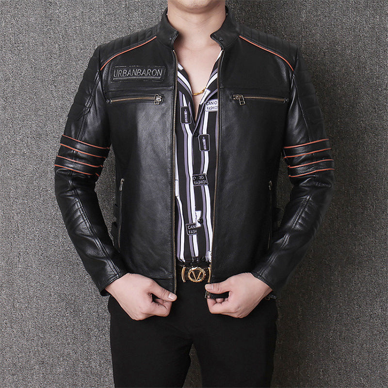 Harley Genuine Leather Clothes Men's Motorcycle Riding Motorcycle Clothing Slim Fit