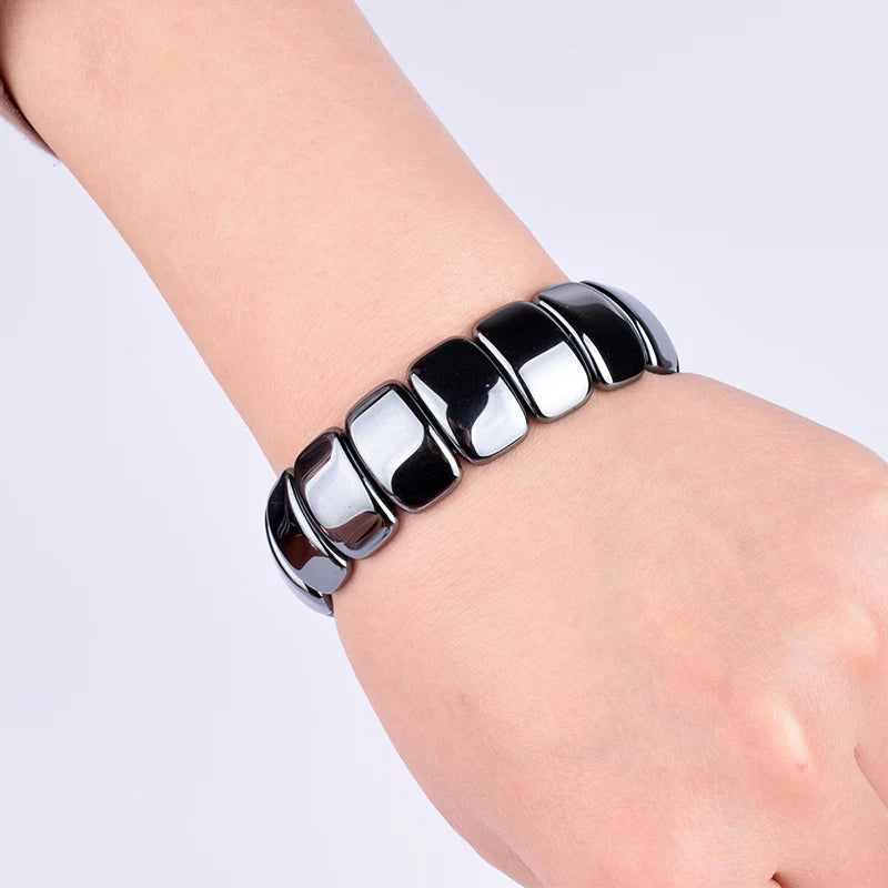 Classical Wave Hematite Energy Bracelets Men Nature High Polish Hematite Magnetic Bracelets for Women New Fashion Energy Jewelry