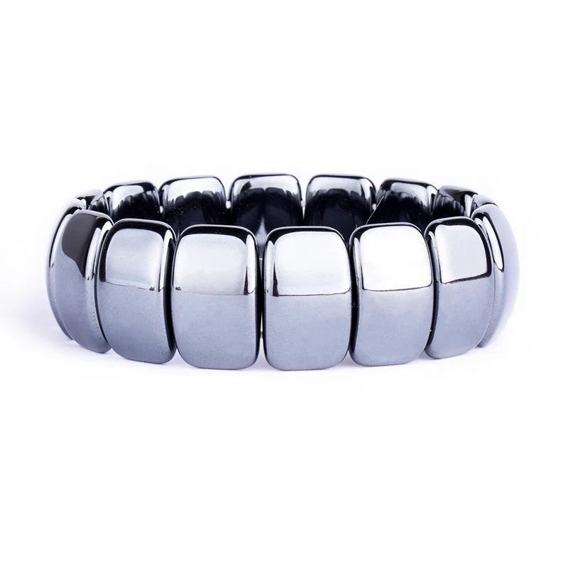 Classical Wave Hematite Energy Bracelets Men Nature High Polish Hematite Magnetic Bracelets for Women New Fashion Energy Jewelry