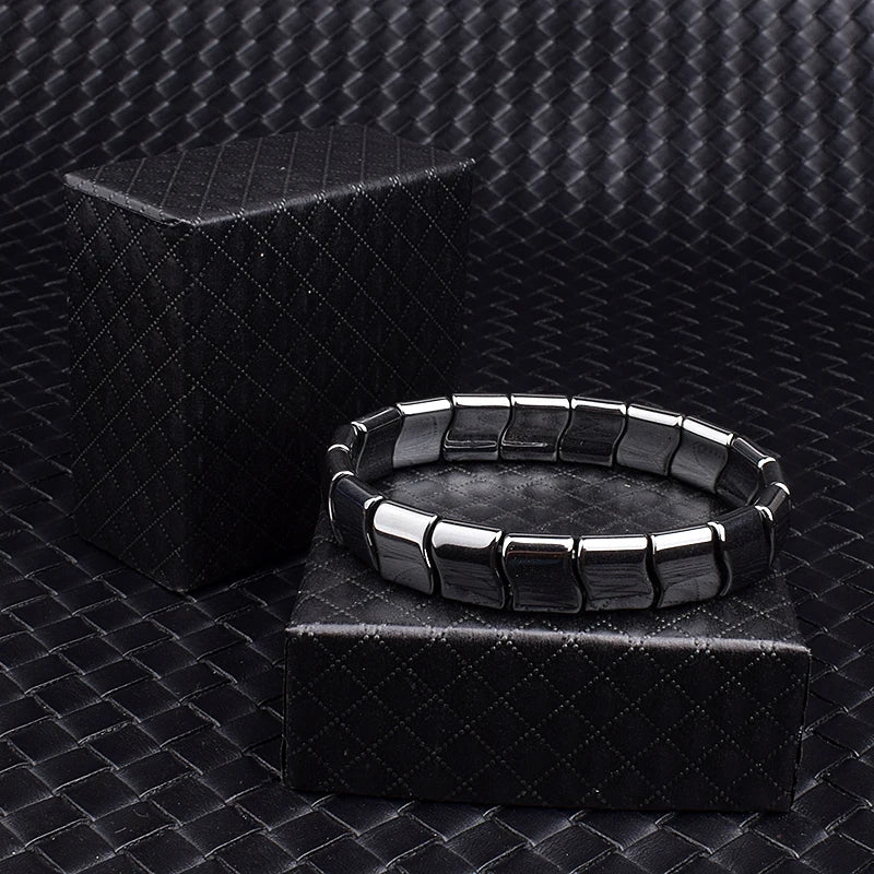 Classical Wave Hematite Energy Bracelets Men Nature High Polish Hematite Magnetic Bracelets for Women New Fashion Energy Jewelry