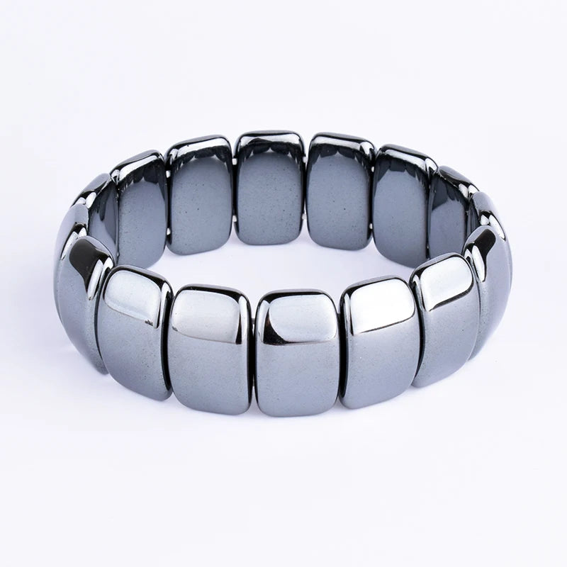 Classical Wave Hematite Energy Bracelets Men Nature High Polish Hematite Magnetic Bracelets for Women New Fashion Energy Jewelry