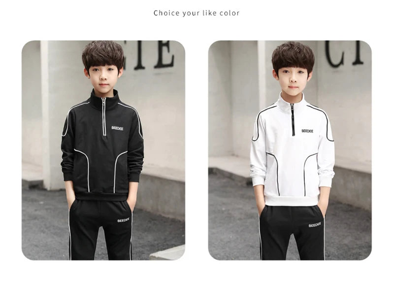 Spring Autumn Teenager Boys Clothing Sets Child Fashion Letter Sweatshirt + Pants 2Pcs Kids Tracksuit 4 5 6 7 8 9 10 11 12 Years