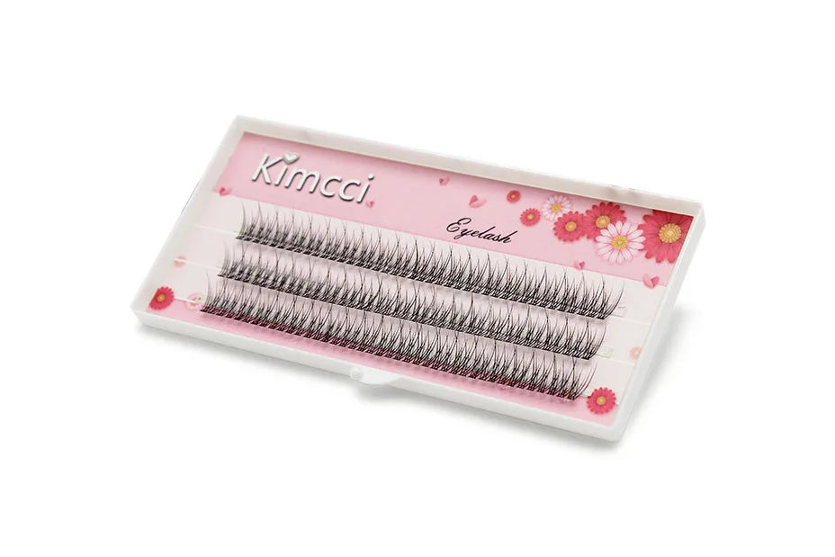 Kimcci 120pcs Premium Mink Individual Dovetail Eyelash Extension Natural 3D Cluster Eyelashes Professional Makeup Flared Lashes