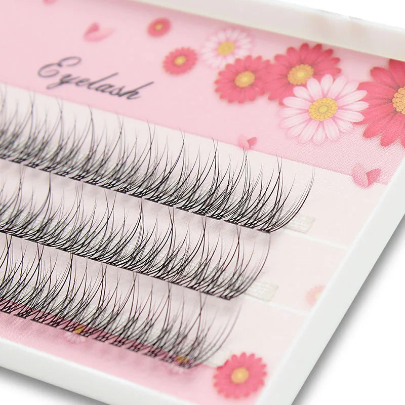 Kimcci 120pcs Premium Mink Individual Dovetail Eyelash Extension Natural 3D Cluster Eyelashes Professional Makeup Flared Lashes