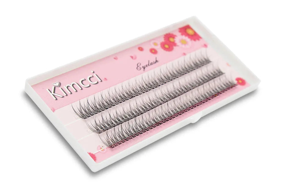 Kimcci 120pcs Premium Mink Individual Dovetail Eyelash Extension Natural 3D Cluster Eyelashes Professional Makeup Flared Lashes