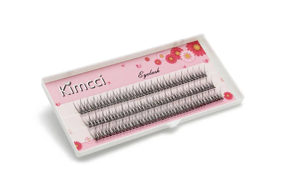 Kimcci 120pcs Premium Mink Individual Dovetail Eyelash Extension Natural 3D Cluster Eyelashes Professional Makeup Flared Lashes