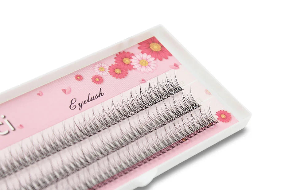 Kimcci 120pcs Premium Mink Individual Dovetail Eyelash Extension Natural 3D Cluster Eyelashes Professional Makeup Flared Lashes