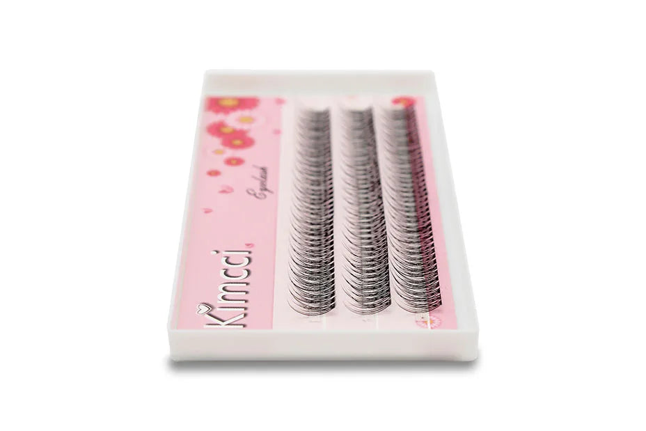 Kimcci 120pcs Premium Mink Individual Dovetail Eyelash Extension Natural 3D Cluster Eyelashes Professional Makeup Flared Lashes