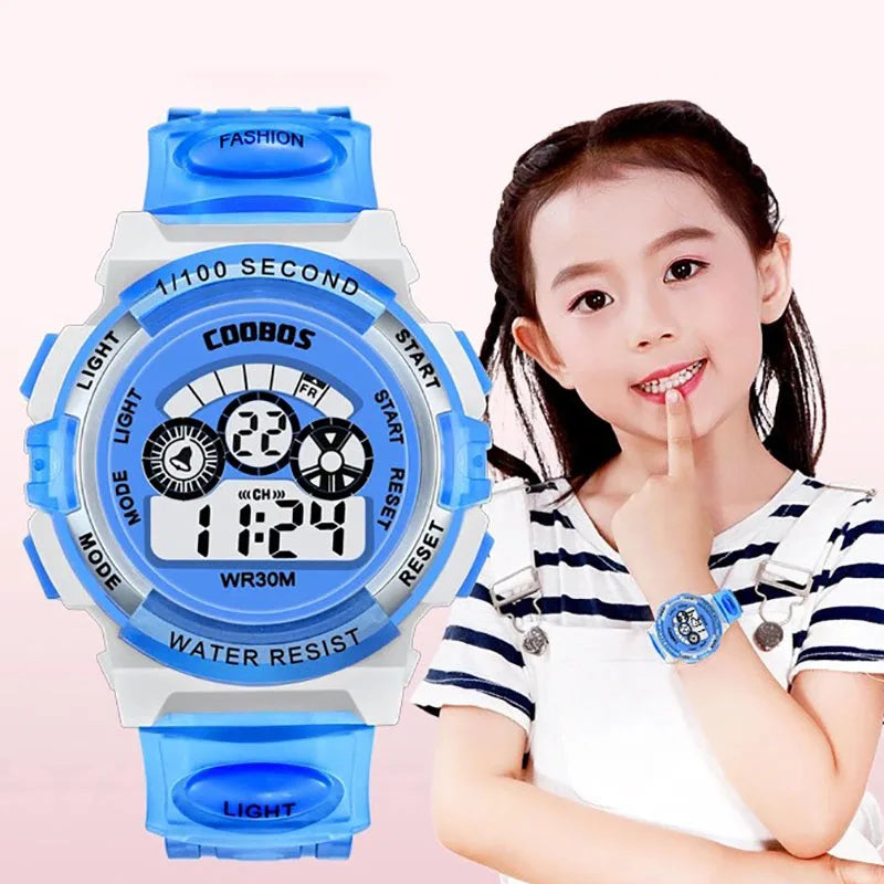 Children Watch Sport Kids Watches Silicone Strap Waterproof LED Digital Watch For Kid Children Student Girl Boy Wristwatch Clock