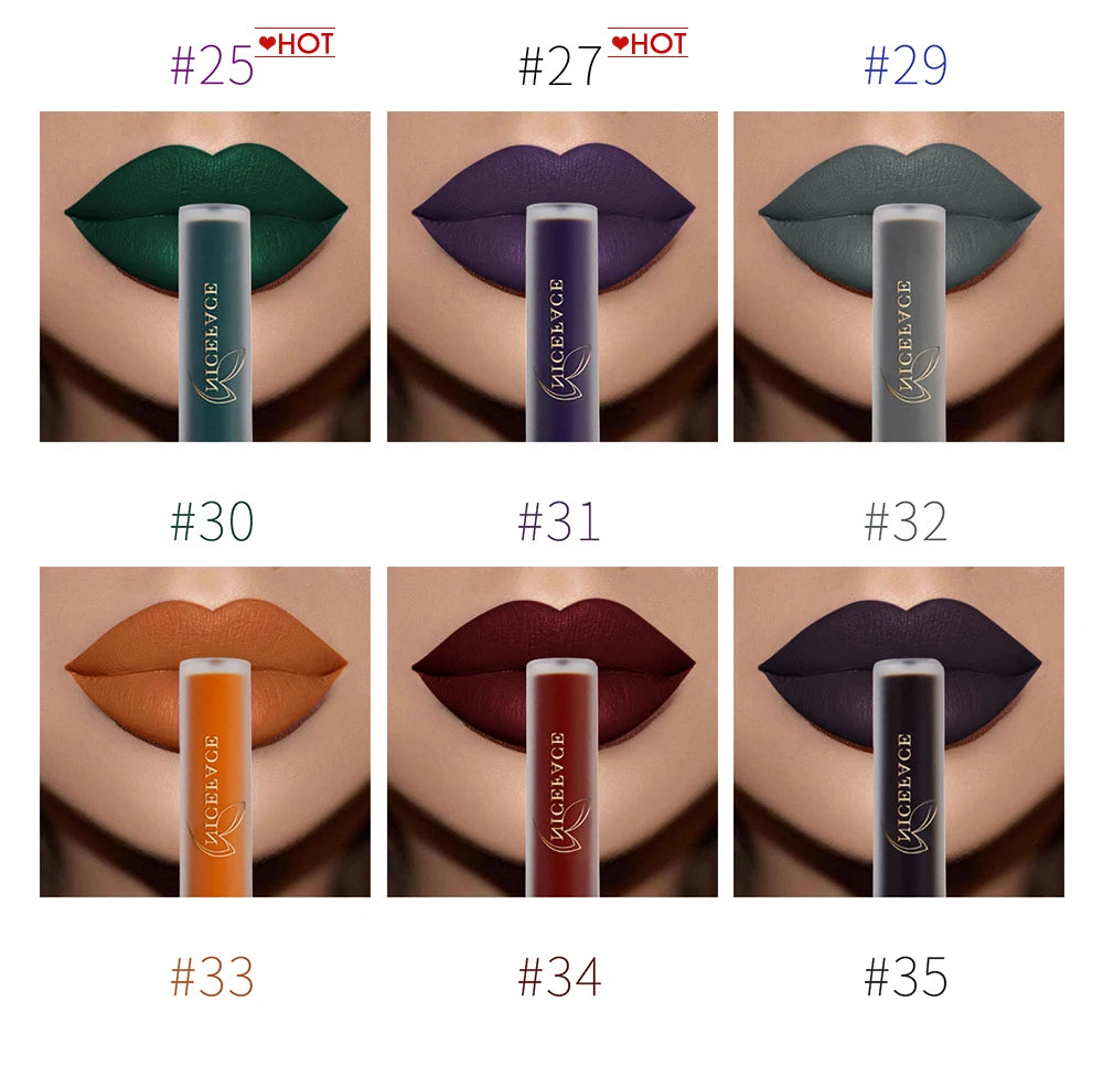 NICEFACE Nude Liquid Lipsticks Waterproof Velvet Matte Lip Gloss Long Lasting Non-stick Cup Lip Tint Makeup Pigment Cosmetics