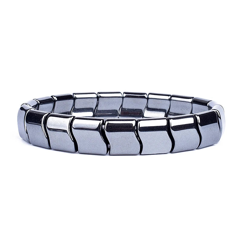 Classical Wave Hematite Energy Bracelets Men Nature High Polish Hematite Magnetic Bracelets for Women New Fashion Energy Jewelry