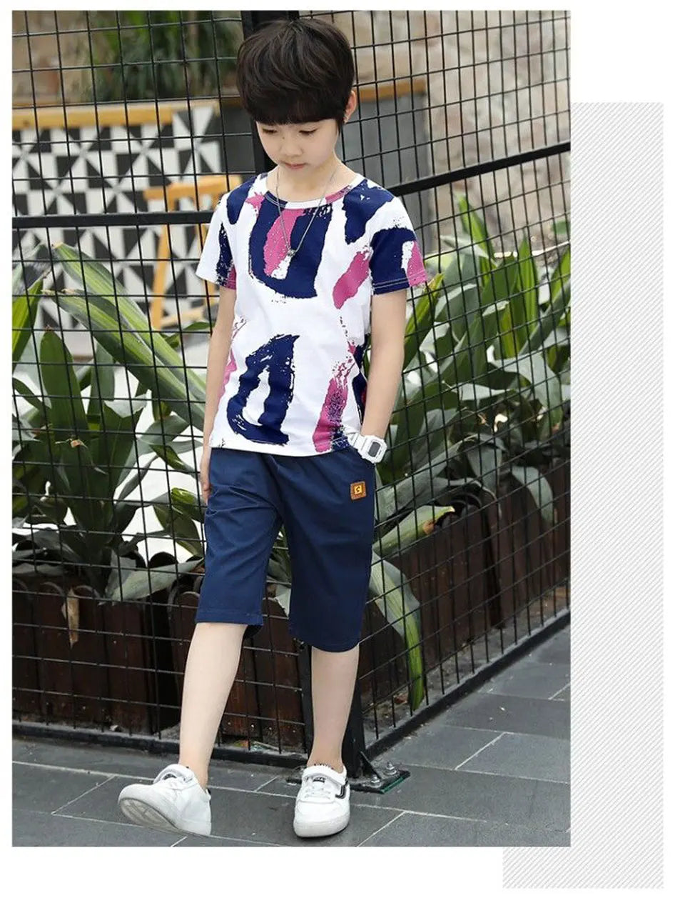 Boys Clothing Sets Summer 2024 Cotton Teenage Kids Boys Suit For 4 6 8 10 12 14 Years Children Short Sleeve Shirt Shorts Set