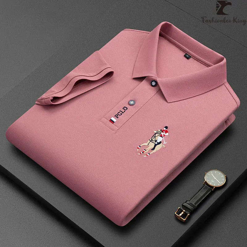 2024 Summer Men's Business Short Sleeve Polo Neck Cotton T-shirt Youth Fashion Solid Embroidered Polo Shirt Top T-shirt M-4xl