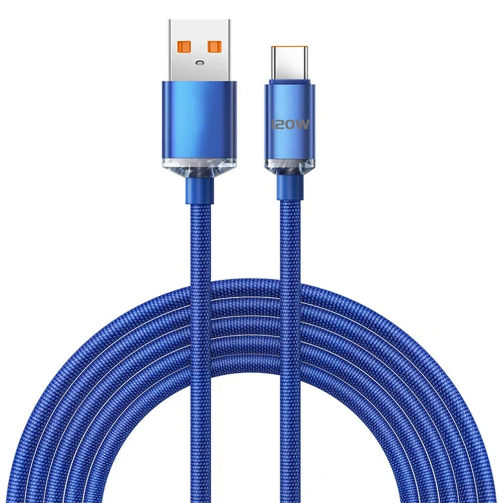 6A 120W Super Fast Charging Data Cable USB C Cable Super Fast Charger Cable For Huawei Glory Type-C Flash Charging Cable 2024