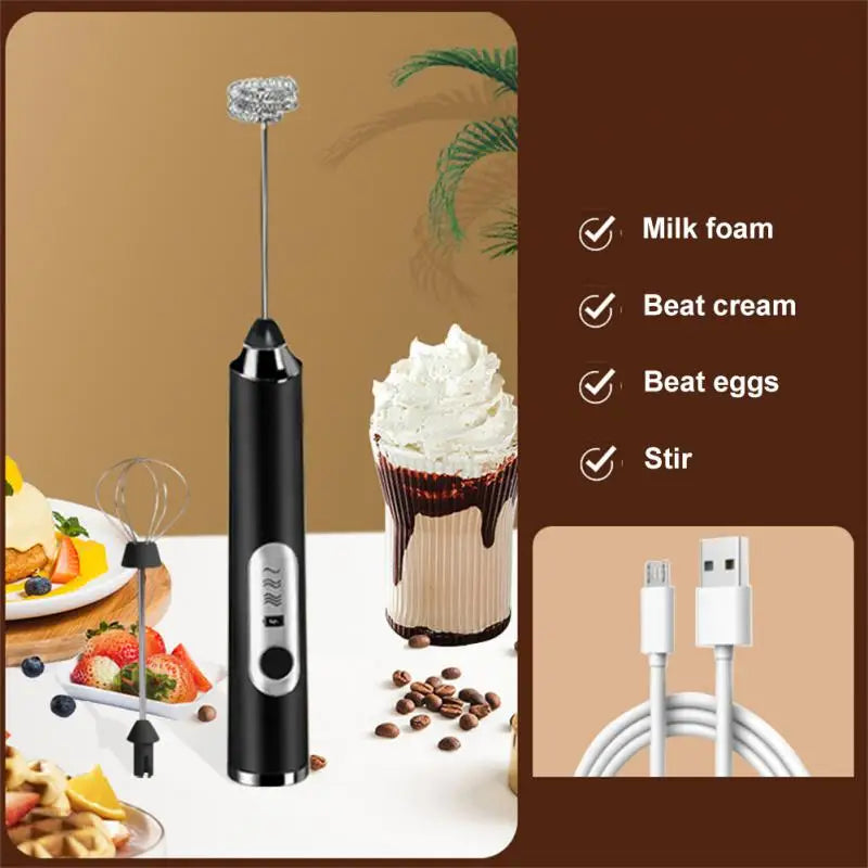 Wireless Electric Milk Frother Whisk Egg Beater USB Rechargeable Handheld Coffee Blender Milk Shaker Mixer Foamer Food Blender