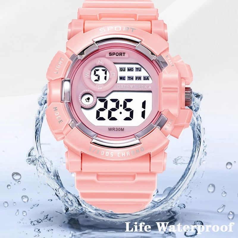 YIKAZE Kids Watches Fashion Luminous Waterproof Alarm Clock  Watches Boys and Girls Student Smart Electronic Watch Gift