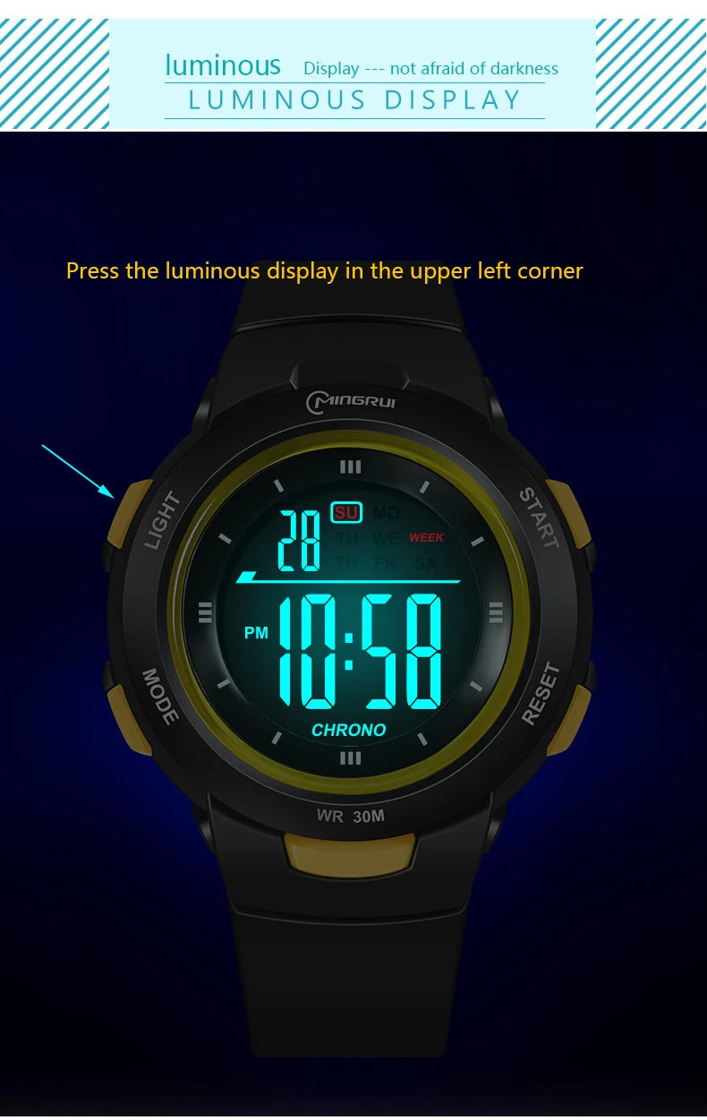 UTHAI CE49 Kids Watches Fashion Luminous Waterproof Alarm Clock Smart Watches Boys and Girls Student Electronic Watch Gift