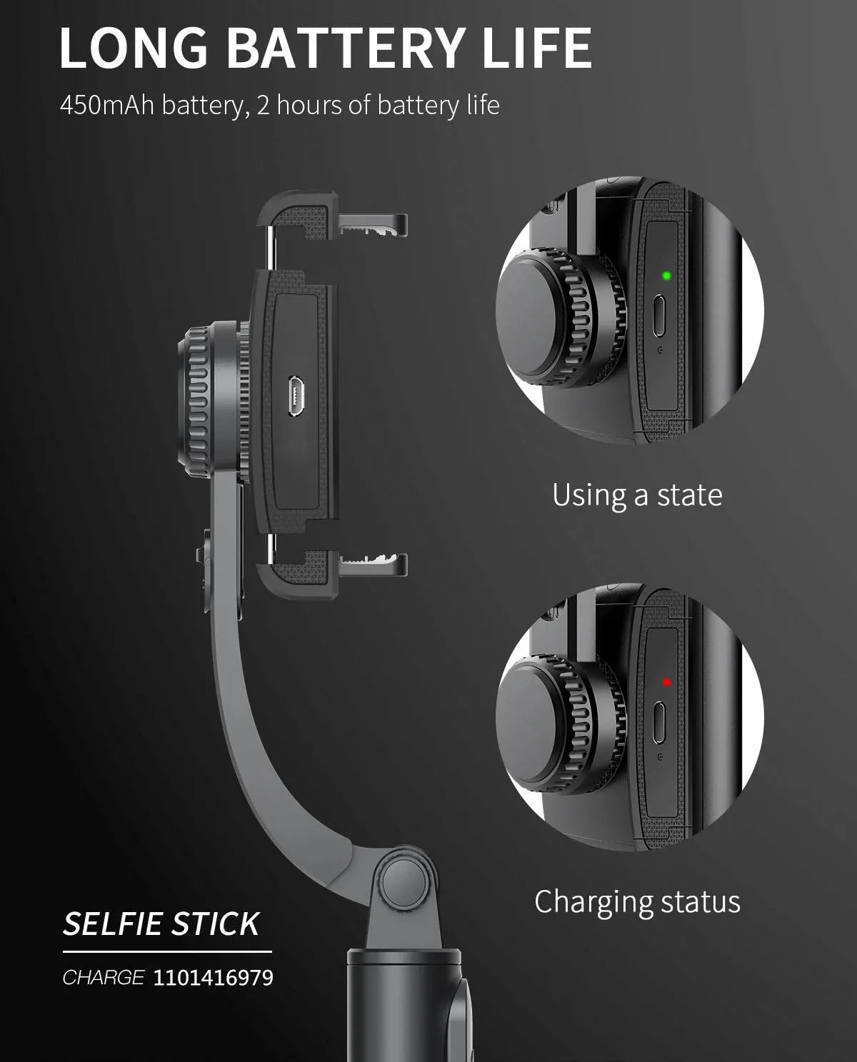 COOL DIER Q08 New Gimbal Stabilizer Phone Video Stabilizer Bluetooth Selfie Stick Tripod for Smartphone Live Shooting Bracket