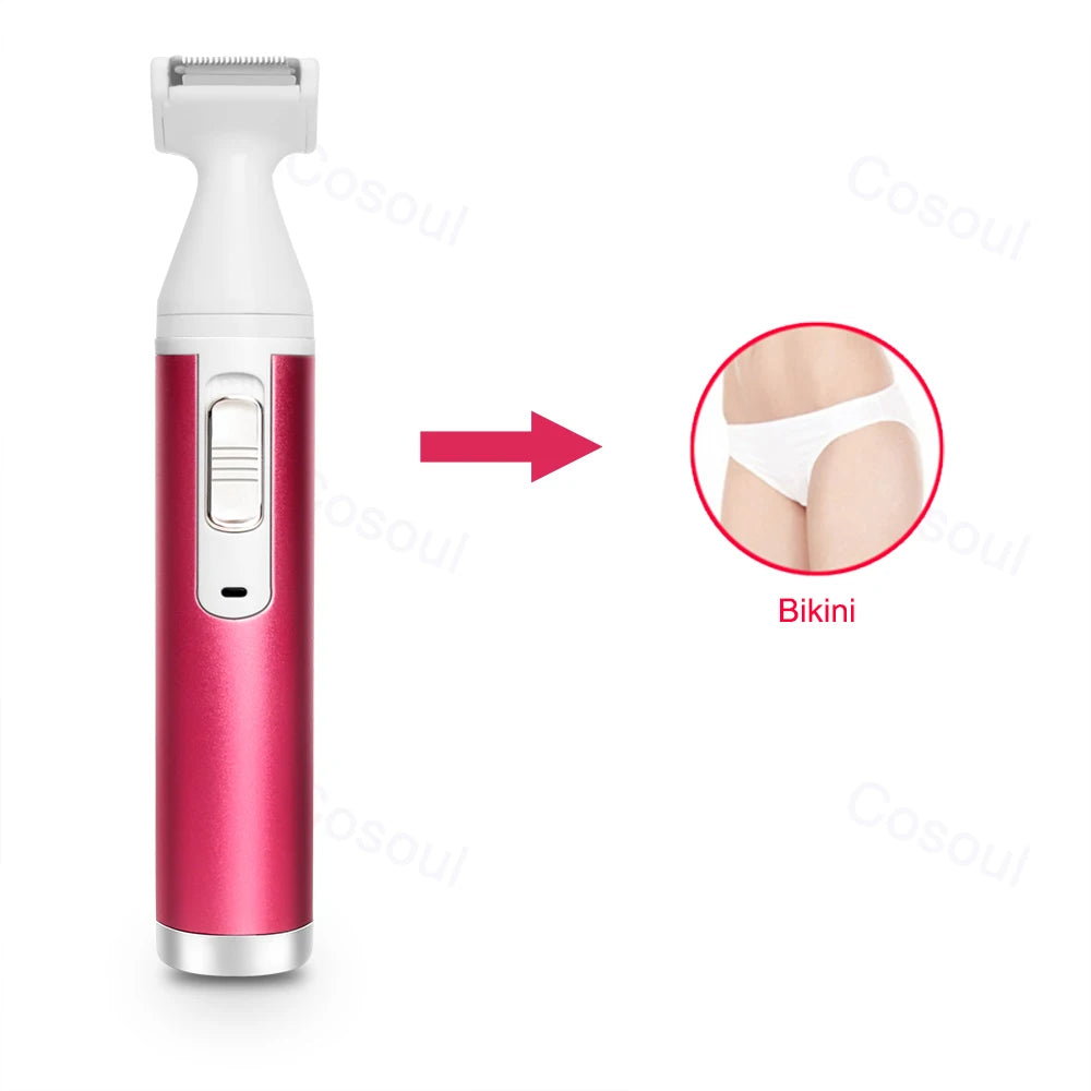 5 in 1 Body Hair Removal Epilator Armpit Hair Bikini Hair Leg Hair Pubic Hair Electric Razor Clipper Shaver Women