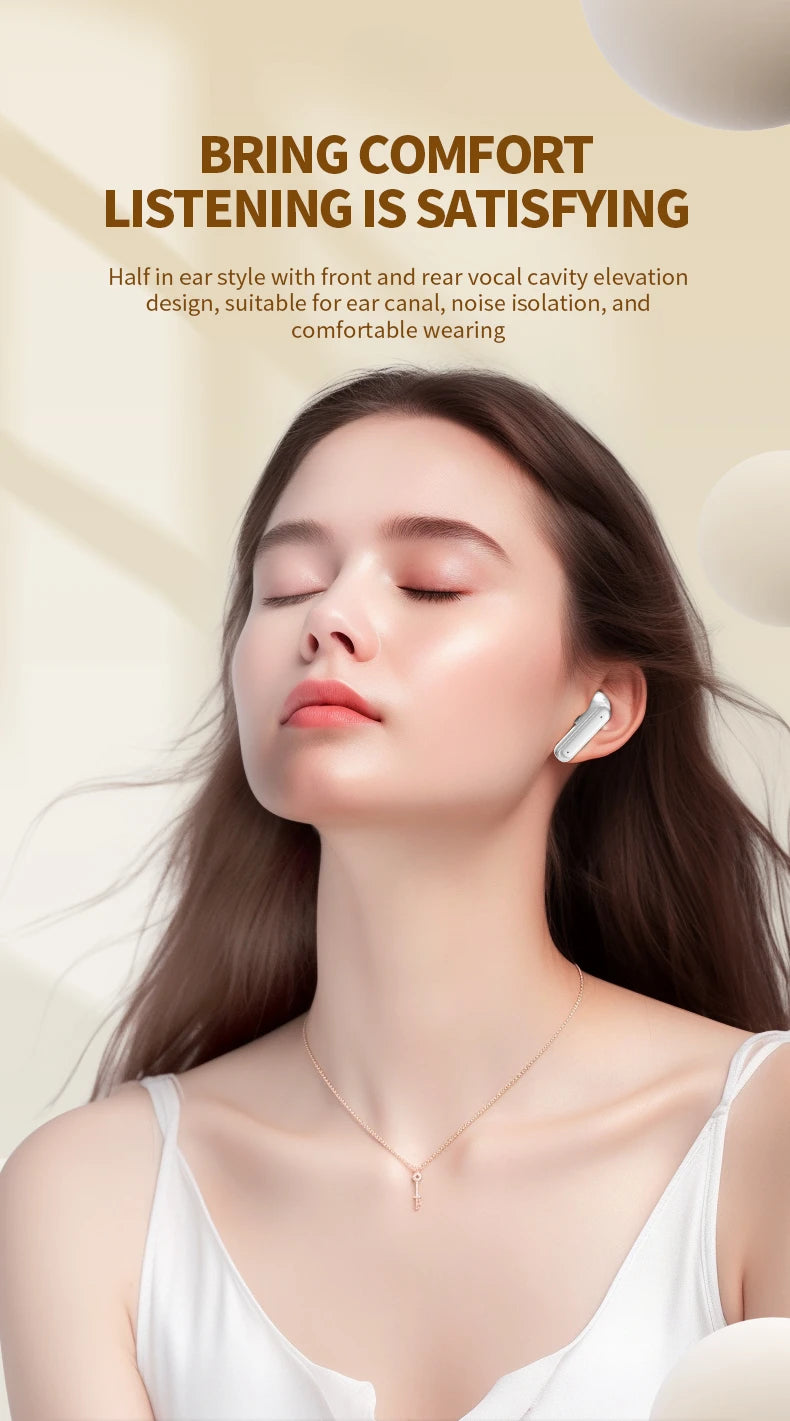 New Full In Touch Screen Headphone  Bluetooth5.4 Noise Cancelling Earphone Wireless InEar ENC Earbuds With Mic