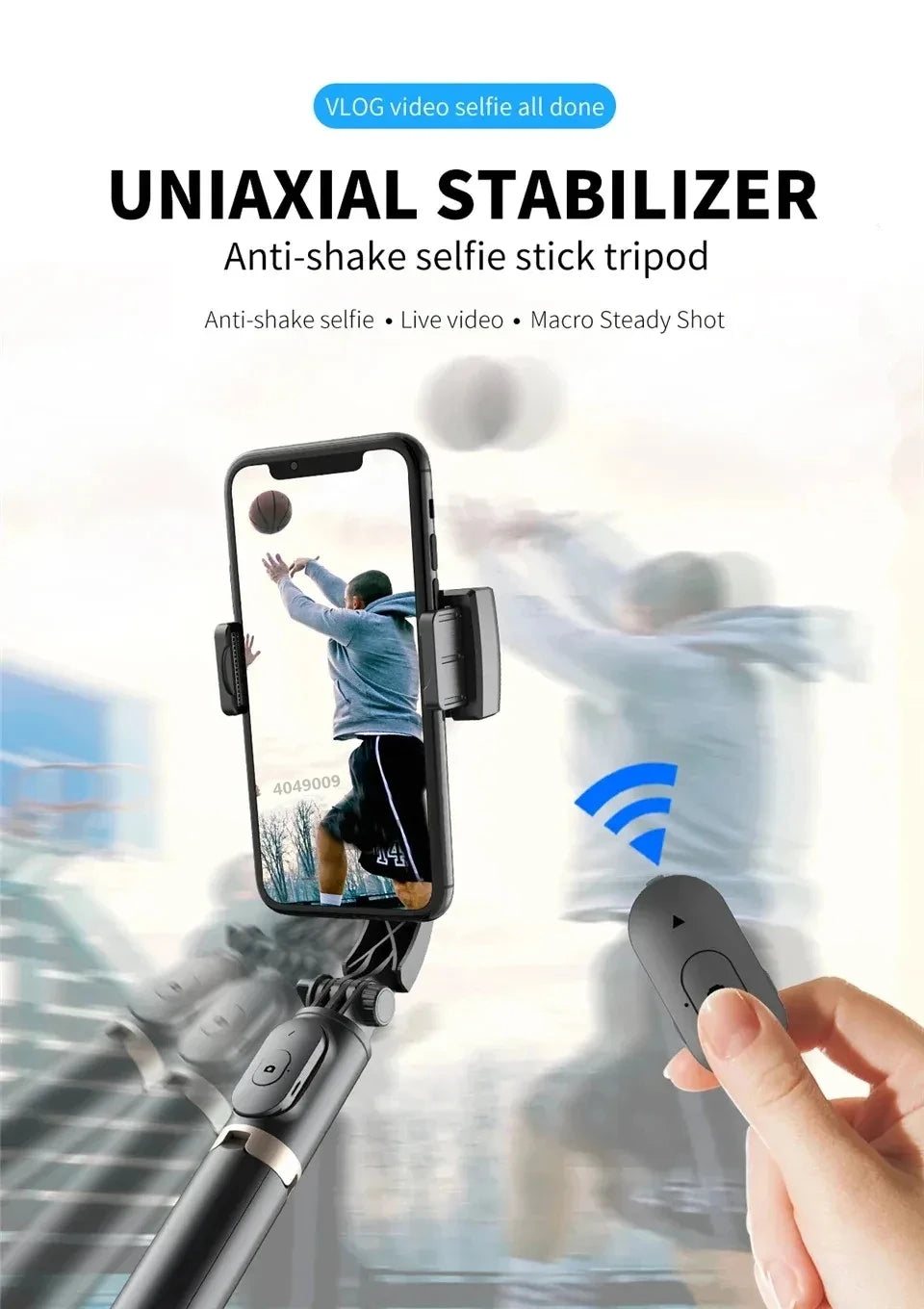 COOL DIER Q08 New Gimbal Stabilizer Phone Video Stabilizer Bluetooth Selfie Stick Tripod for Smartphone Live Shooting Bracket