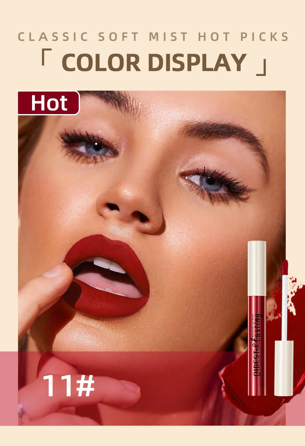 24 Colors Non-Stick Lip Glaze Matte Liquid Lipstick Non-Fade Lip Gloss