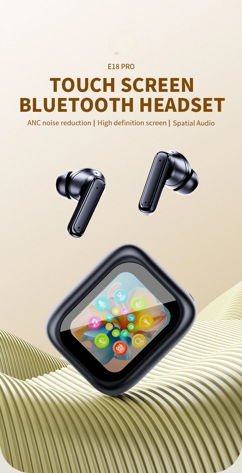 New Full In Touch Screen Headphone  Bluetooth5.4 Noise Cancelling Earphone Wireless InEar ENC Earbuds With Mic