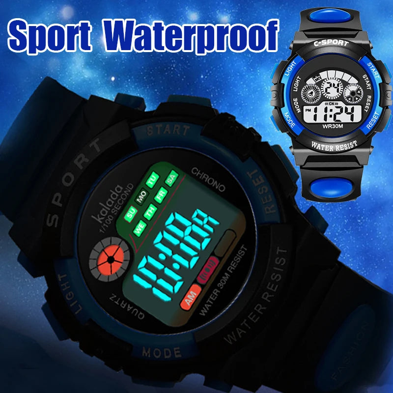 Children Watch Sport Kids Watches Silicone Strap Waterproof LED Digital Watch For Kid Children Student Girl Boy Wristwatch Clock