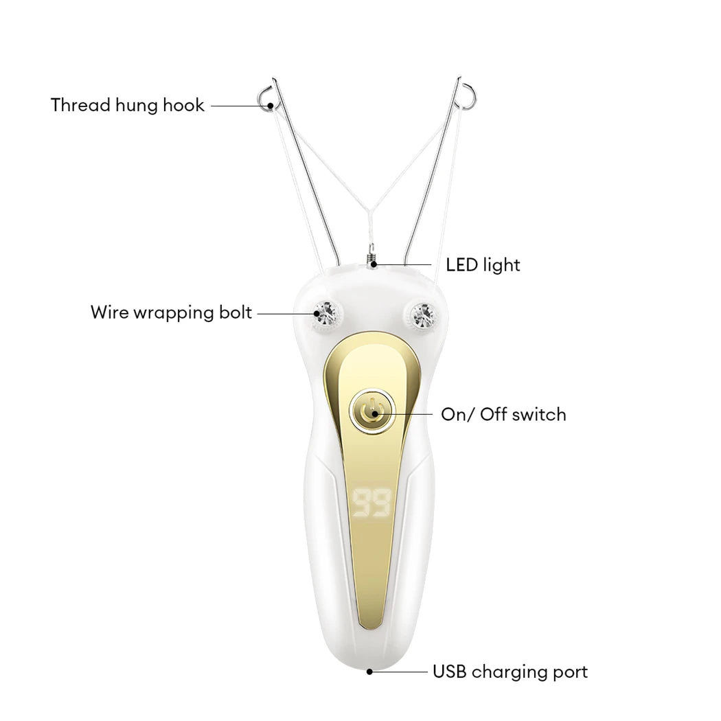 Electric Body Hair Remover Women's Cotton Thread Leg Arm Shaver Razor Lady Beauty Neck Rechargeable Hair Epilator