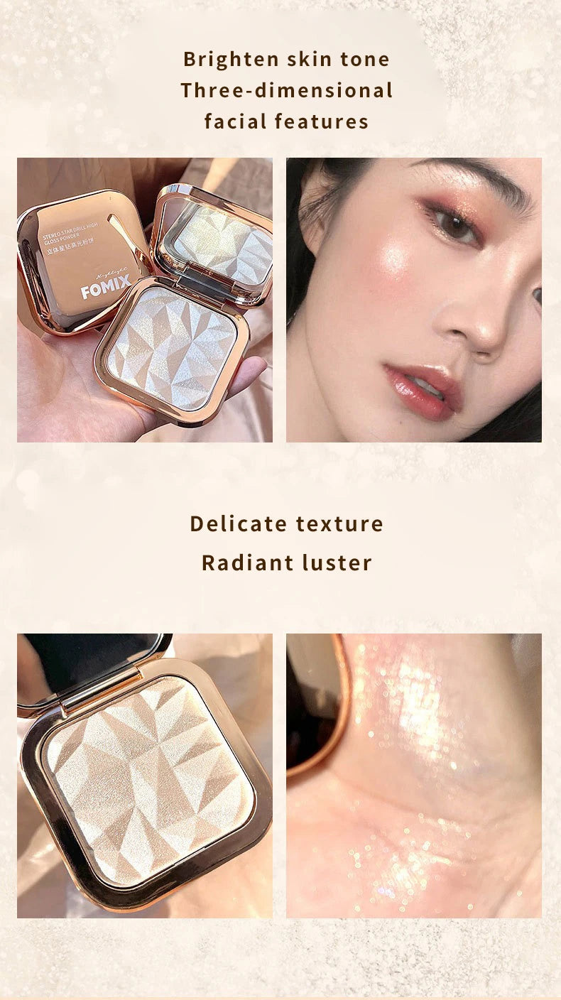 Stereo Star Diamond high Light Powder Pearlescent nose Shadow contouring and brightening one disc