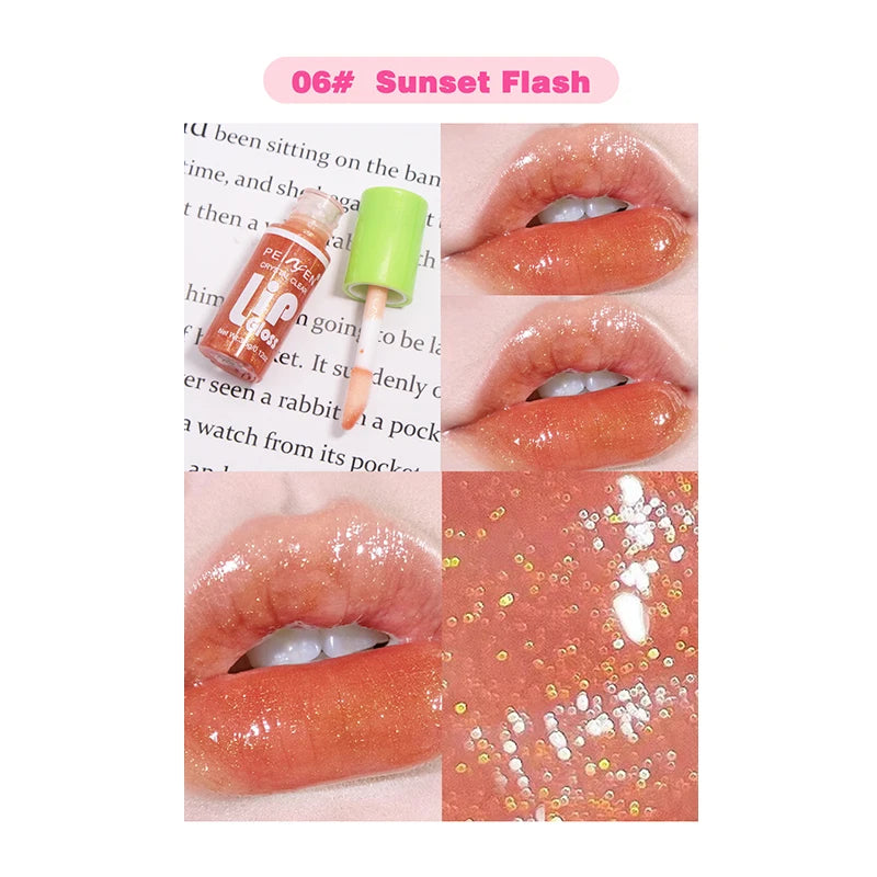 6-Pack Set Mirror Lip Gloss Moisturizing Lasting Pudding Lip Gloss Hydrating Waterproof Glossy Lip Gloss Makeup Lip Cosmetics