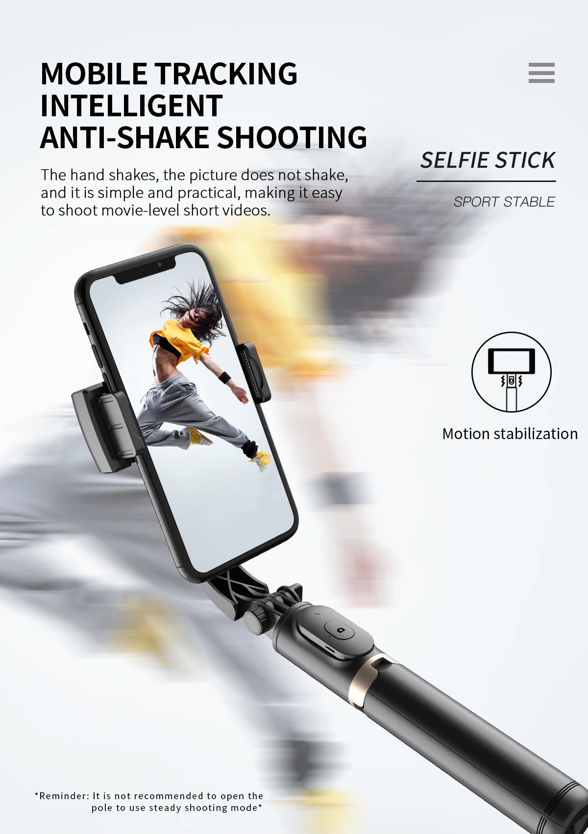 COOL DIER Q08 New Gimbal Stabilizer Phone Video Stabilizer Bluetooth Selfie Stick Tripod for Smartphone Live Shooting Bracket