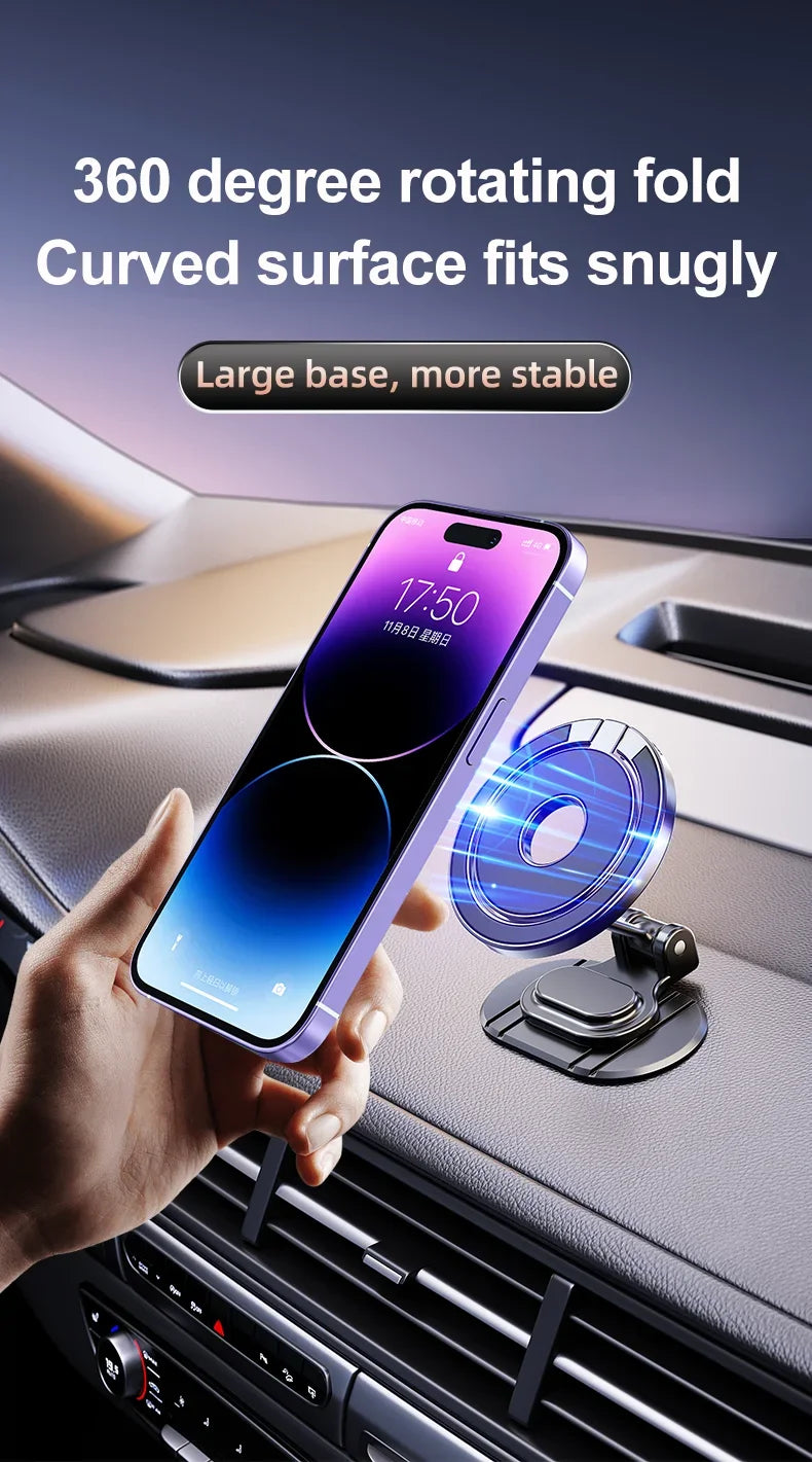 2024 New Magnetic Car Phone Holder Stand 720 Rotation Magnet Smart Phone Bracket For iPhone 15 14 13 12 Pro Max Samsung Xiaomi