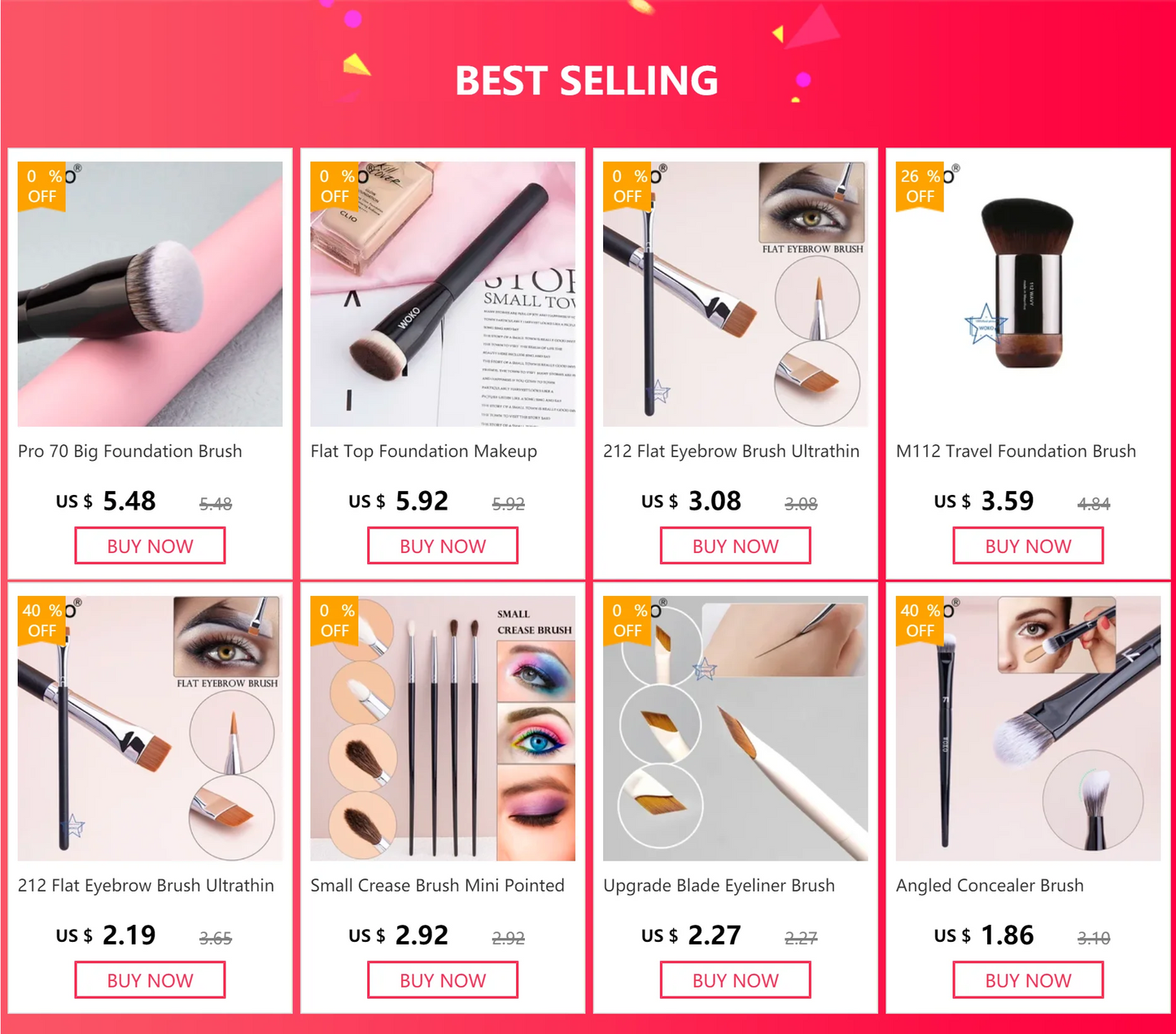 Makeup Eyeshadow Brushes Flat Eye Shadow Shader crease Blending Brushes Goat Hair Eye Shadow Liquid Cream Powder Make Up Tool