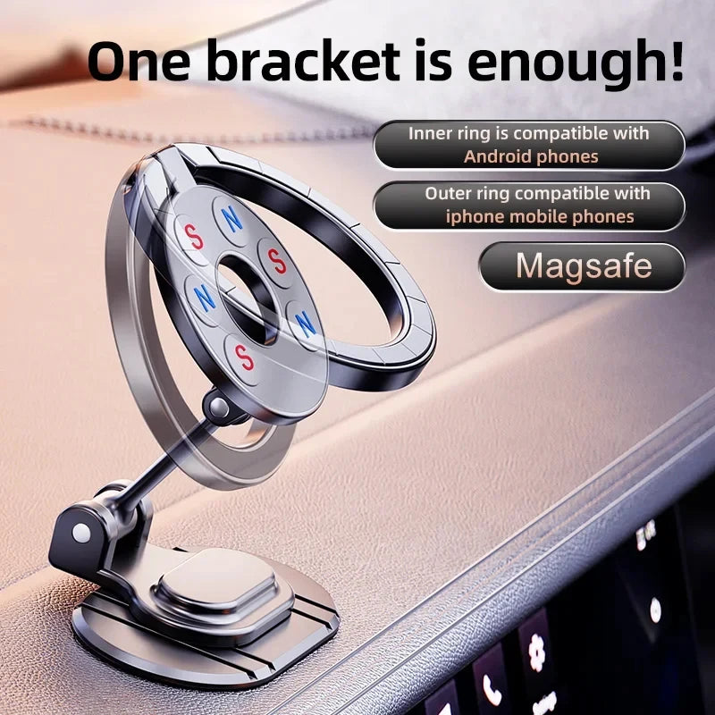 2024 New Magnetic Car Phone Holder Stand 720 Rotation Magnet Smart Phone Bracket For iPhone 15 14 13 12 Pro Max Samsung Xiaomi