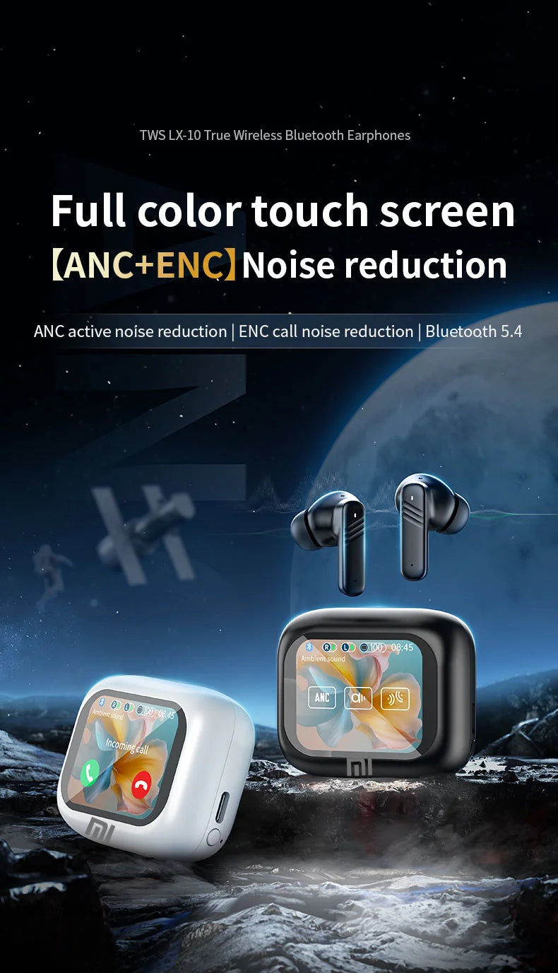 XIAOMI New Full in Touch Screen Headphone ANC LX-10 Bluetooth5.4 Noise Cancelling Earphone Wireless InEar ENC Earbuds with Mic