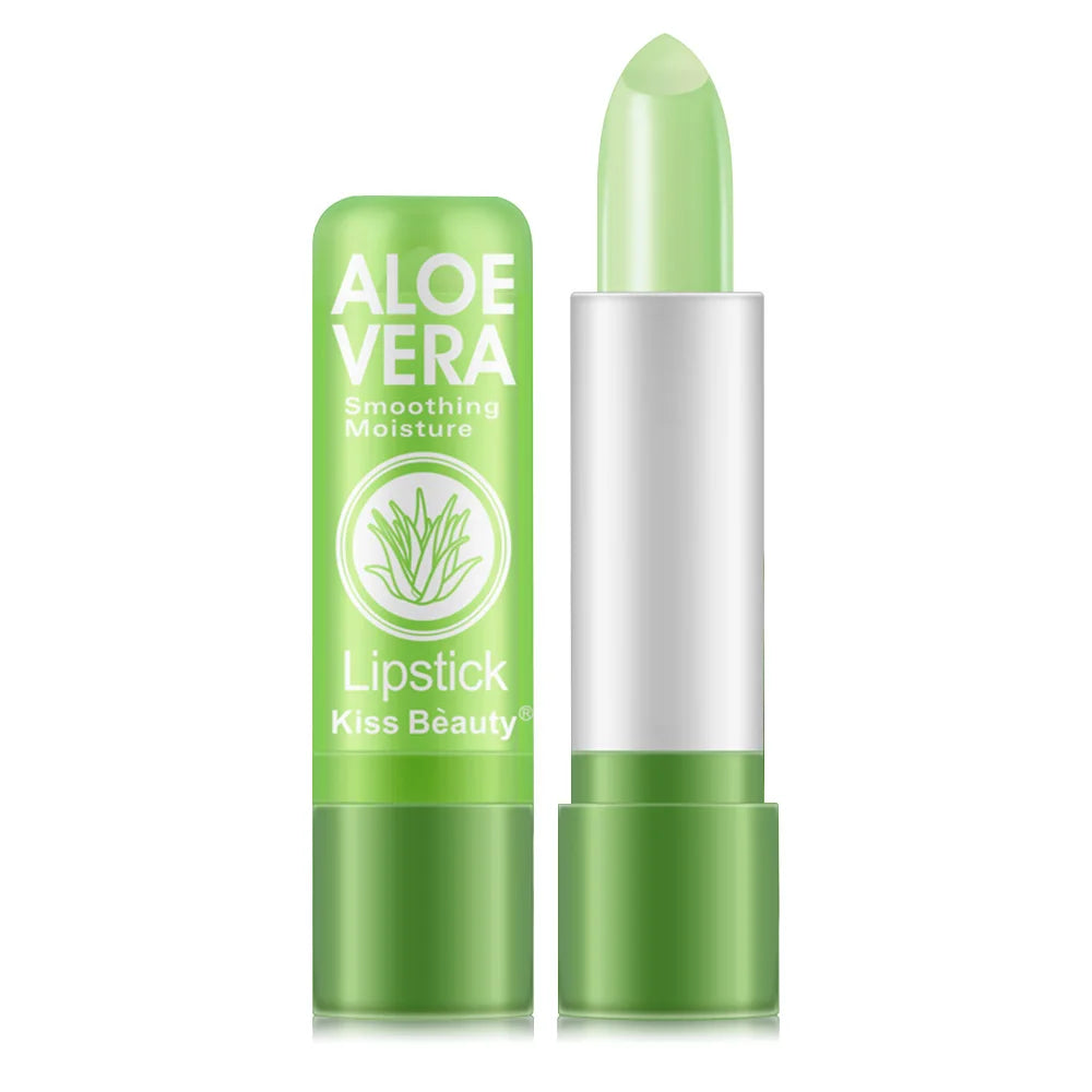 Aloe Vera Color Changing Lipstick Is Not Easy To Fade Lipstick Long Lasting Moisturizing Temperature Color Nourish Lip Balm 1PCS