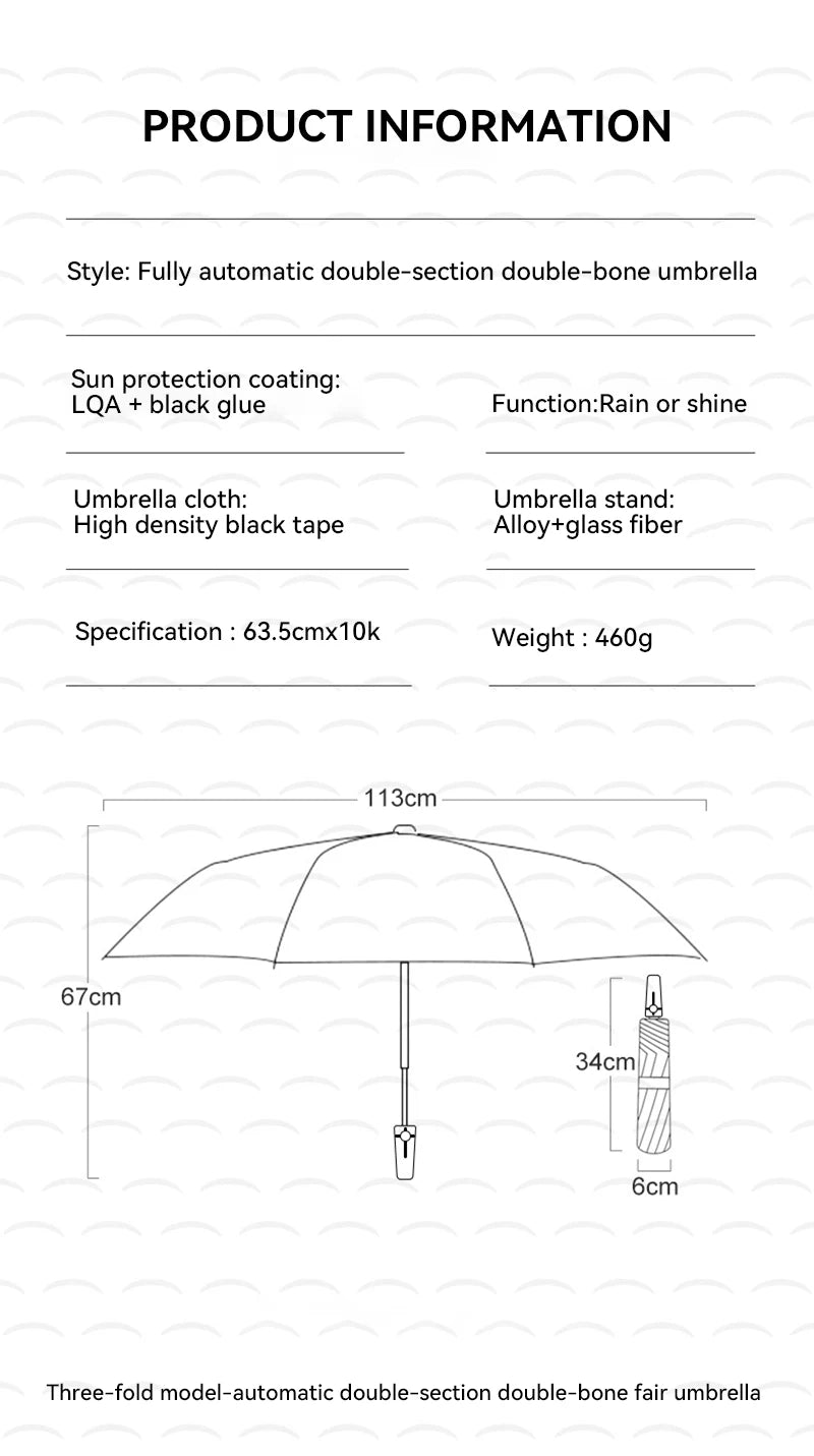 Xiaomi 12 Bone Extra Large Reinforced Wind-resistant Rain-resistant Dual-purpose UV-resistant Fully Automatic  Umbrella