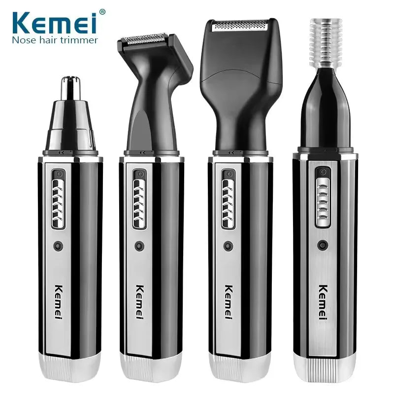 Kemei-6630 Nose Hair Trimmer For Nose Ear Cleaner Rechargeable Nose Trimmer Beard Trimer For Men Shaver Eyebrow Grooming Set