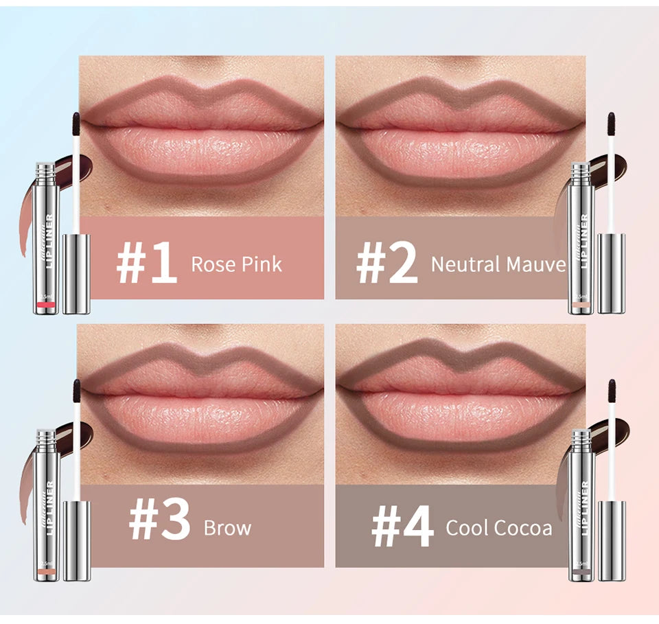 4PCS Highly Pigmented Lip Liner Tattoo Matte Peel Off Enhance Lips Lip Liner Lasting Lip Stain Waterproof Transfer-proof Lipstic