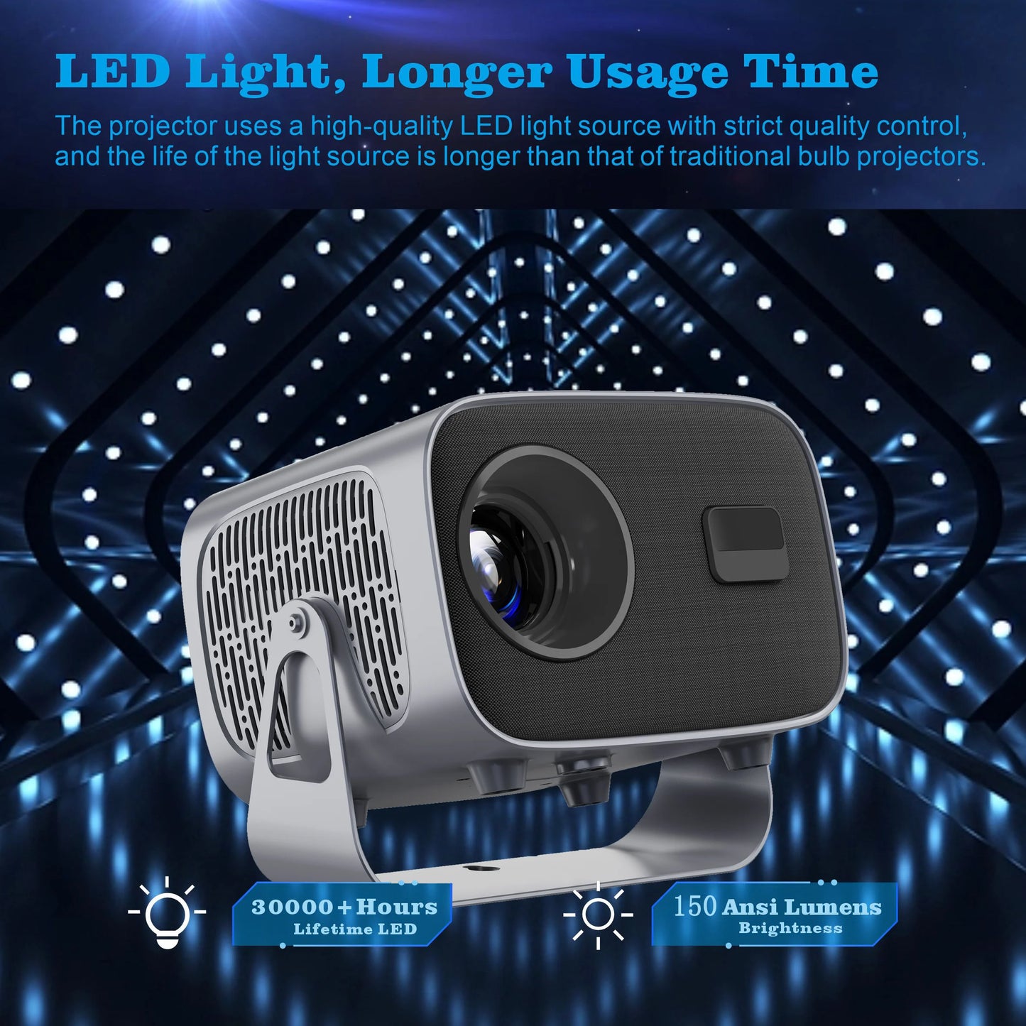 HY310 4K Android 11 Projector Native 1080*720P 390ANSI 2.4G&5G Dual BT5.0 Cinema portable Home Projector