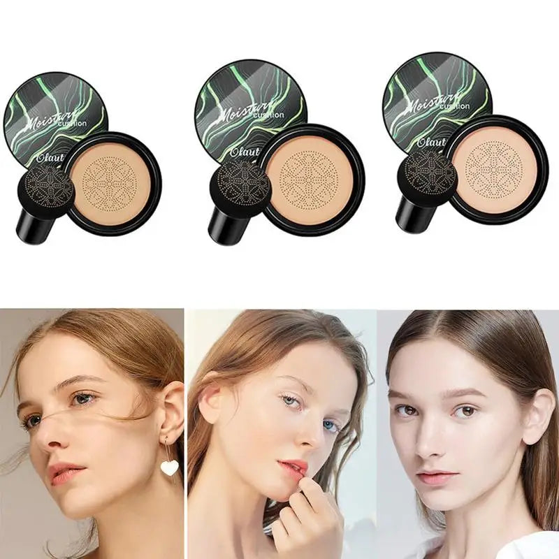 BB CC Cream  Face Foundation Concealer Cushion Mushroom Base Waterproof Brighten Makeup Brightening Tone Cosmetics Make up