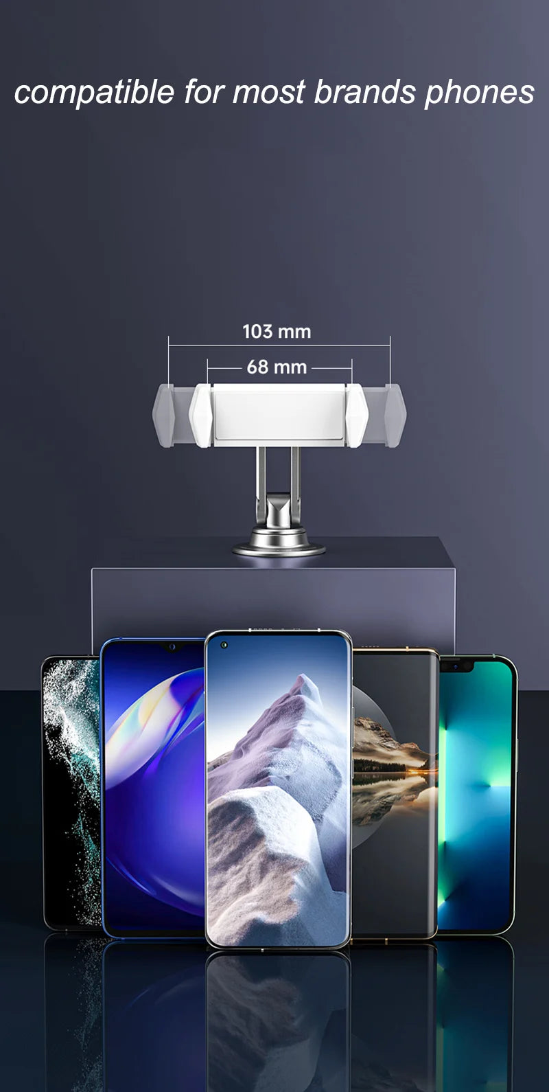 Mobile Support for The Car Phone Holder Cell Phone Stand Alloy Aluminum Accessories for Xiaomi iPhone Pro Max Samsung Huawei