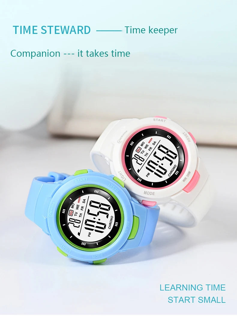 UTHAI CE49 Kids Watches Fashion Luminous Waterproof Alarm Clock Smart Watches Boys and Girls Student Electronic Watch Gift