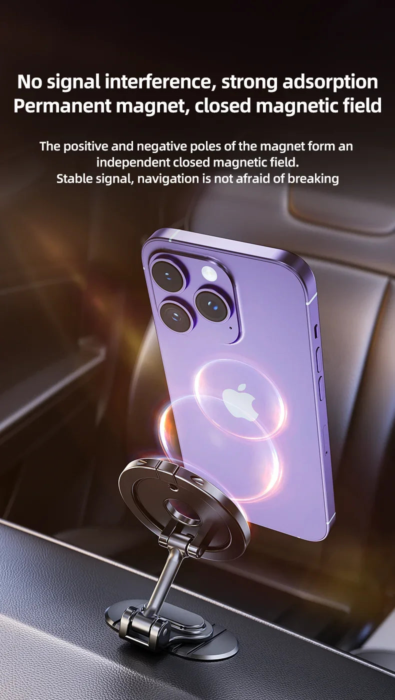 2024 New Magnetic Car Phone Holder Stand 720 Rotation Magnet Smart Phone Bracket For iPhone 15 14 13 12 Pro Max Samsung Xiaomi