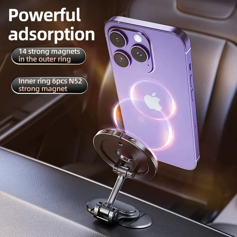 2024 New Magnetic Car Phone Holder Stand 720 Rotation Magnet Smart Phone Bracket For iPhone 15 14 13 12 Pro Max Samsung Xiaomi