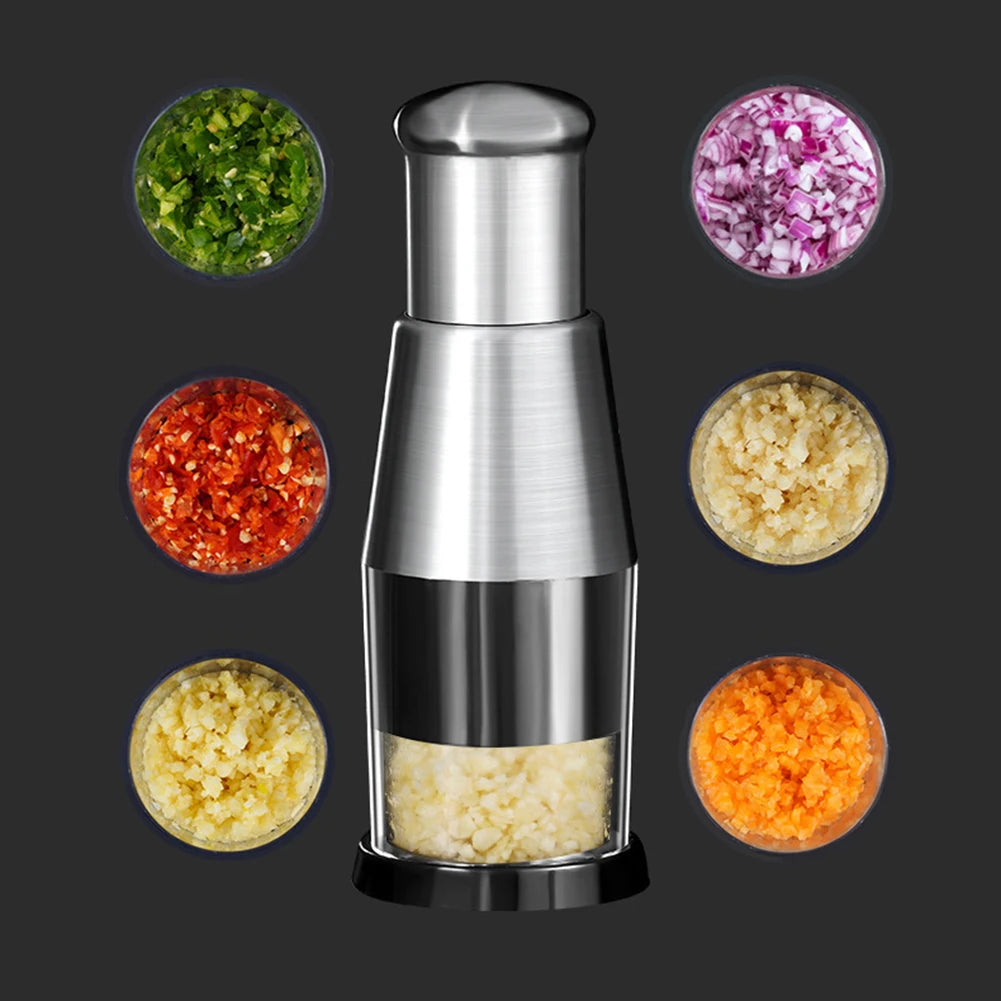 Stainless Steel Manual Hand Chopper Kitchen Tools Garlic Chopper Vegetable Chopper for Garlic Ginger Herbs Nuts