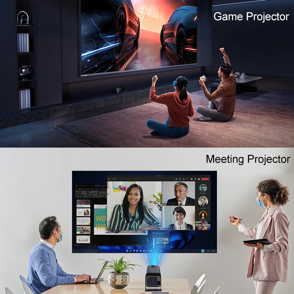 Velec HY320 Mini Projector Newly Native 720P Android 11 4K 300ANSI Wifi6 BT5.0 Home Outdoor 180° Rotable Projector HY320 MINI